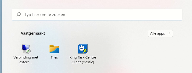 KTC Client classic in het startmenu