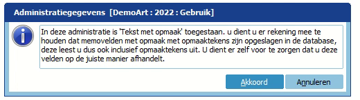 melding tekst met opmaak