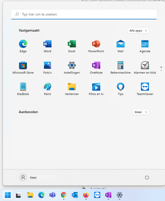 startmenu zonder mappen